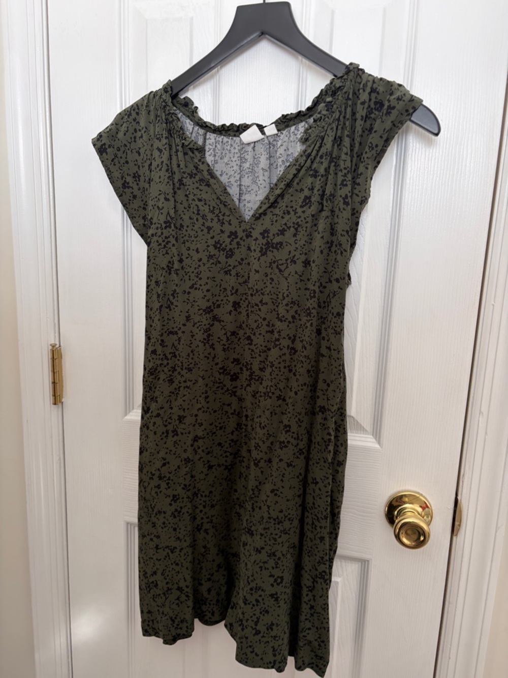 GAP Olive Green Floral Midi Dress